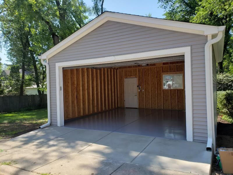 new garage construction in Park Ridge, IL